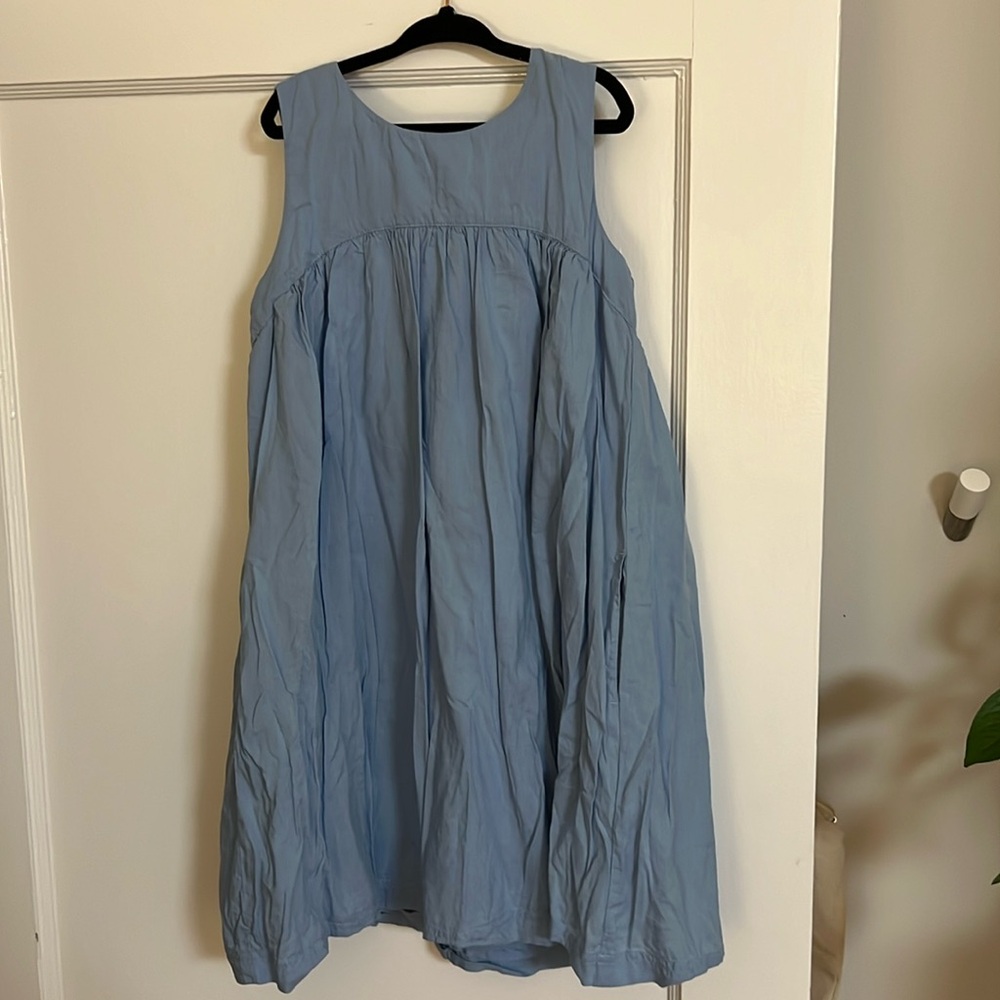 Blue chambray dress by Primary size 8-9